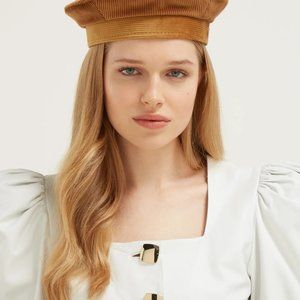 RUSLAN BAGINSKIY velvet corduroy beret Hat